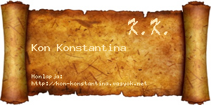 Kon Konstantina névjegykártya